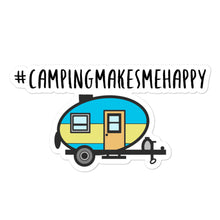 Load image into Gallery viewer, #campingmakesmehappy Hashtag Sticker