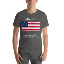 Load image into Gallery viewer, #flyinit Betsy Ross Flag Hashtag T-Shirt