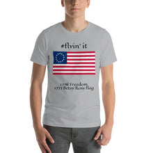Load image into Gallery viewer, #flyinit Betsy Ross Flag Hashtag T-Shirt