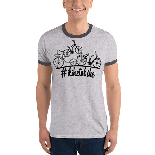 #iliketobike Ringer Hashtag T-Shirt