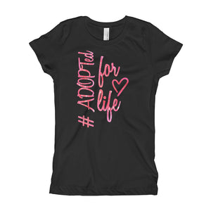 #adoptedforlife Girl's Hashtag T-Shirt