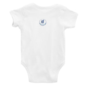 #adoptedforlife Infant Blue Hashtag Bodysuit