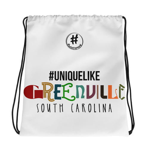 #uniquelikegreenville Hashtag Drawstring Bag