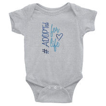 Load image into Gallery viewer, #adoptedforlife Infant Blue Hashtag Bodysuit