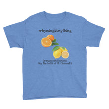 Load image into Gallery viewer, #rhymingismything Oranges and Lemons Youth Hashtag T-Shirt