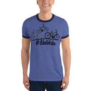 #iliketobike Ringer Hashtag T-Shirt