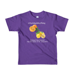 #rhymingismything Oranges and Lemons Kids Hashtag T-shirt
