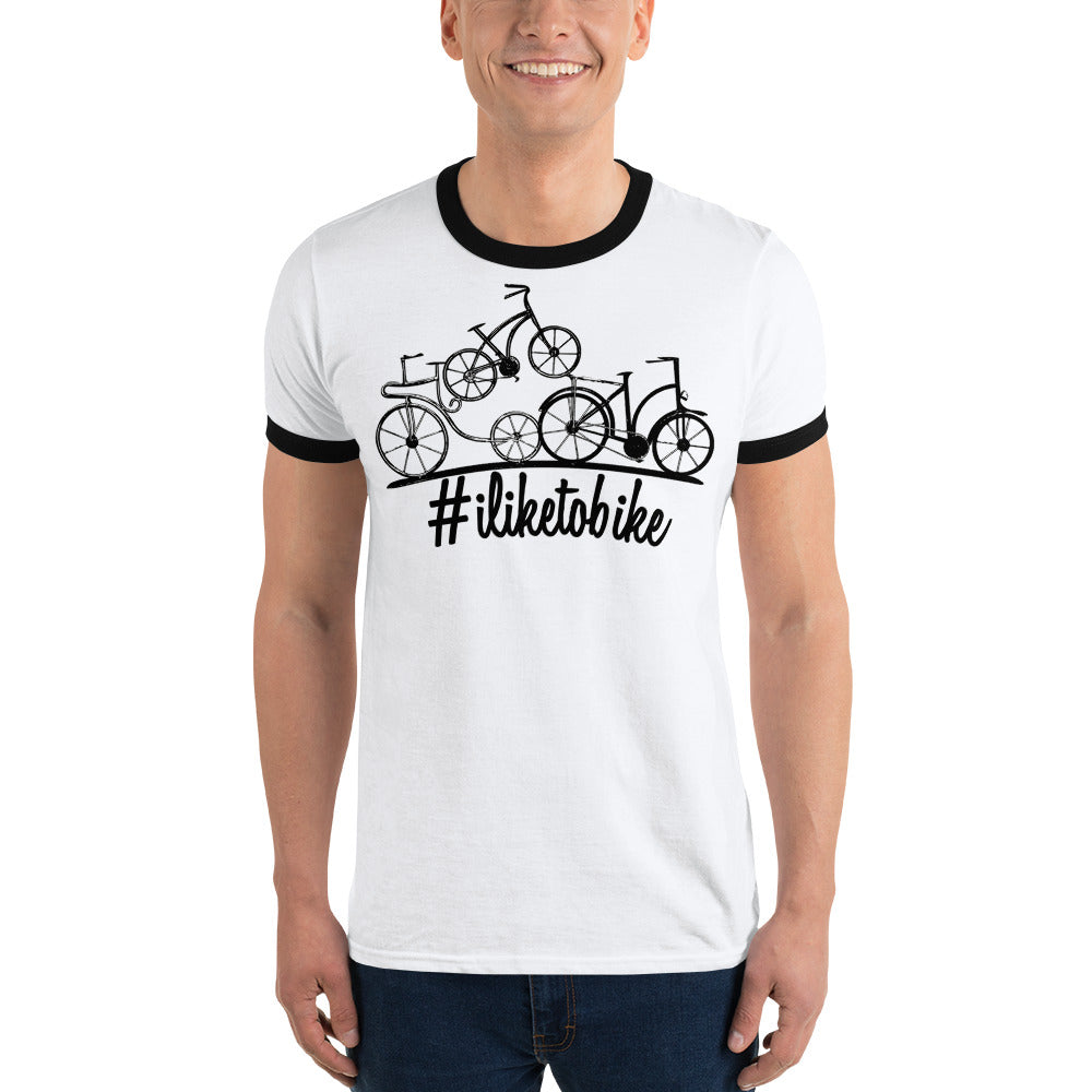 #iliketobike Ringer Hashtag T-Shirt