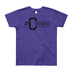 #cousins Youth Black Letter Hashtag T-Shirt