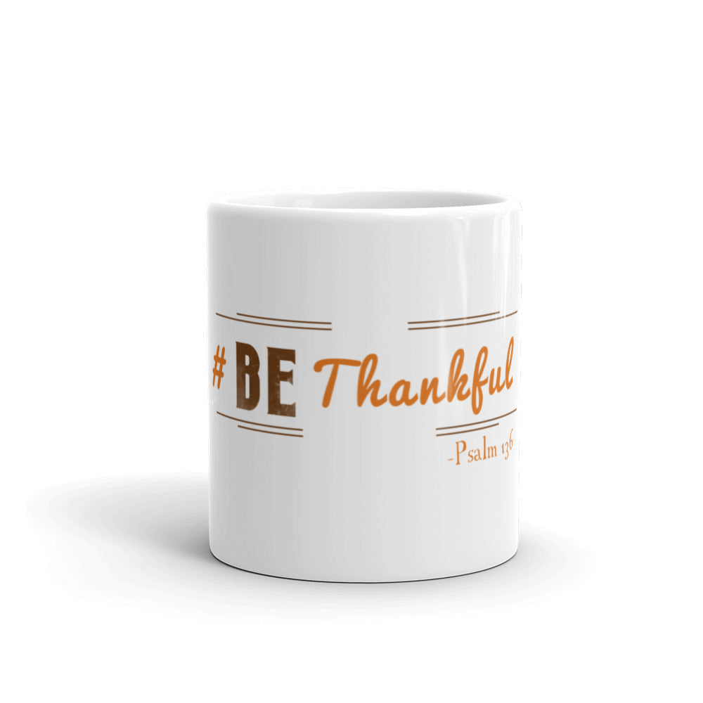 #BEthankful Hashtag Glossy Mug