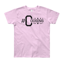 Load image into Gallery viewer, #cousins Youth Black Letter Hashtag T-Shirt