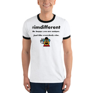#imdifferent Ringer Hashtag T-Shirt