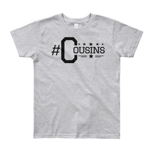 Load image into Gallery viewer, #cousins Youth Black Letter Hashtag T-Shirt