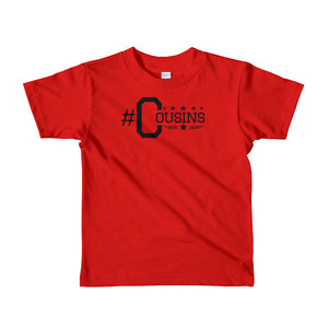 #cousins Kids Black Letter Hashtag T-shirt