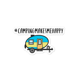 #campingmakesmehappy Hashtag Sticker