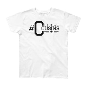 #cousins Youth Black Letter Hashtag T-Shirt