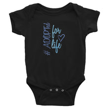 Load image into Gallery viewer, #adoptedforlife Infant Blue Hashtag Bodysuit